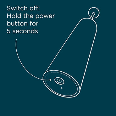 Hold the power button for 5 seconds to switch ROMP Pop off.